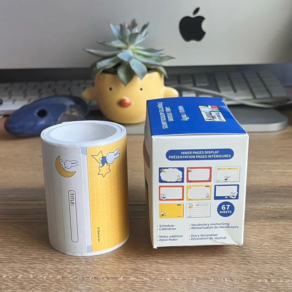 🎉🎉 Miffy Kawaii Moon Label Sticker Roll Stationery